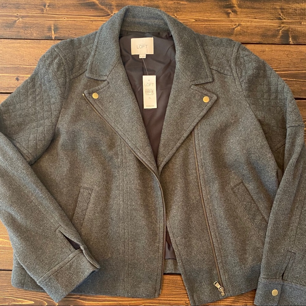 Loft gray bomber jacket- new with tags